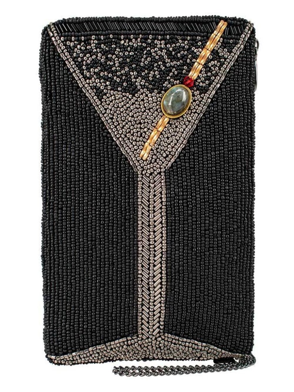 Mary Frances Make It Dirty Beaded Martini Glass Crossbody Phone Bag